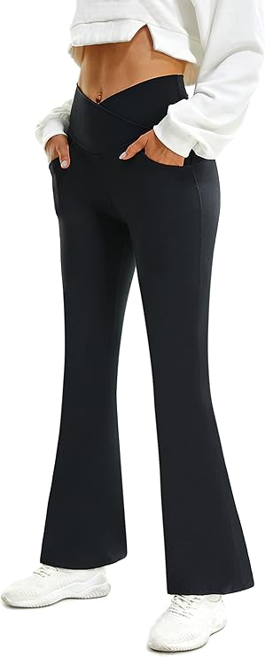 Women Crossover Flare Leggings