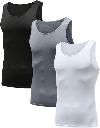 3 or 4 Pack Men's Compression Tank Top