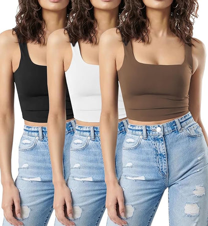 3 Pack Crop Tank Tops